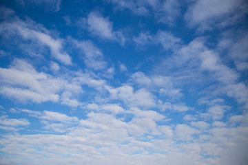 Blue sky with white clouds.