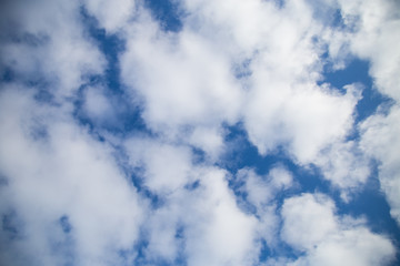 Obraz premium Blue sky with white clouds.