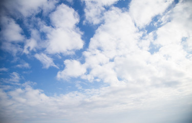 Blue sky with white clouds.