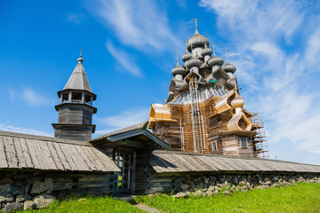 Historical architectural ensemble on the island of Kizhi in Russia