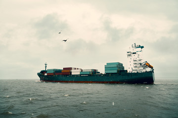 International Container Cargo ship in sea