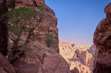 Ancient nabataean rock-cut city - Petra (Rose city), Jordan.