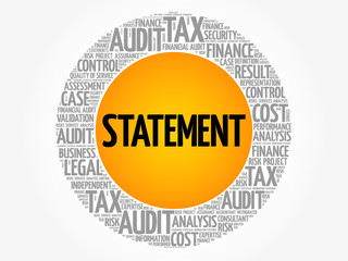 STATEMENT word cloud collage, business concept background