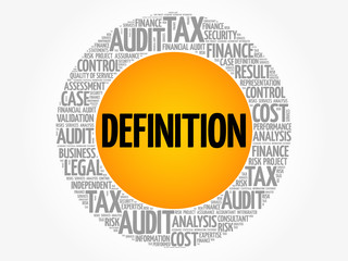 DEFINITION word cloud collage, business concept background