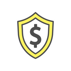 Isolated dollar in shield icon
