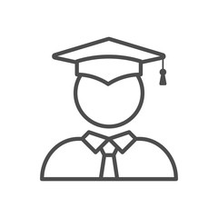 Isolated student icon on white background. Concept of education, learning and teaching.