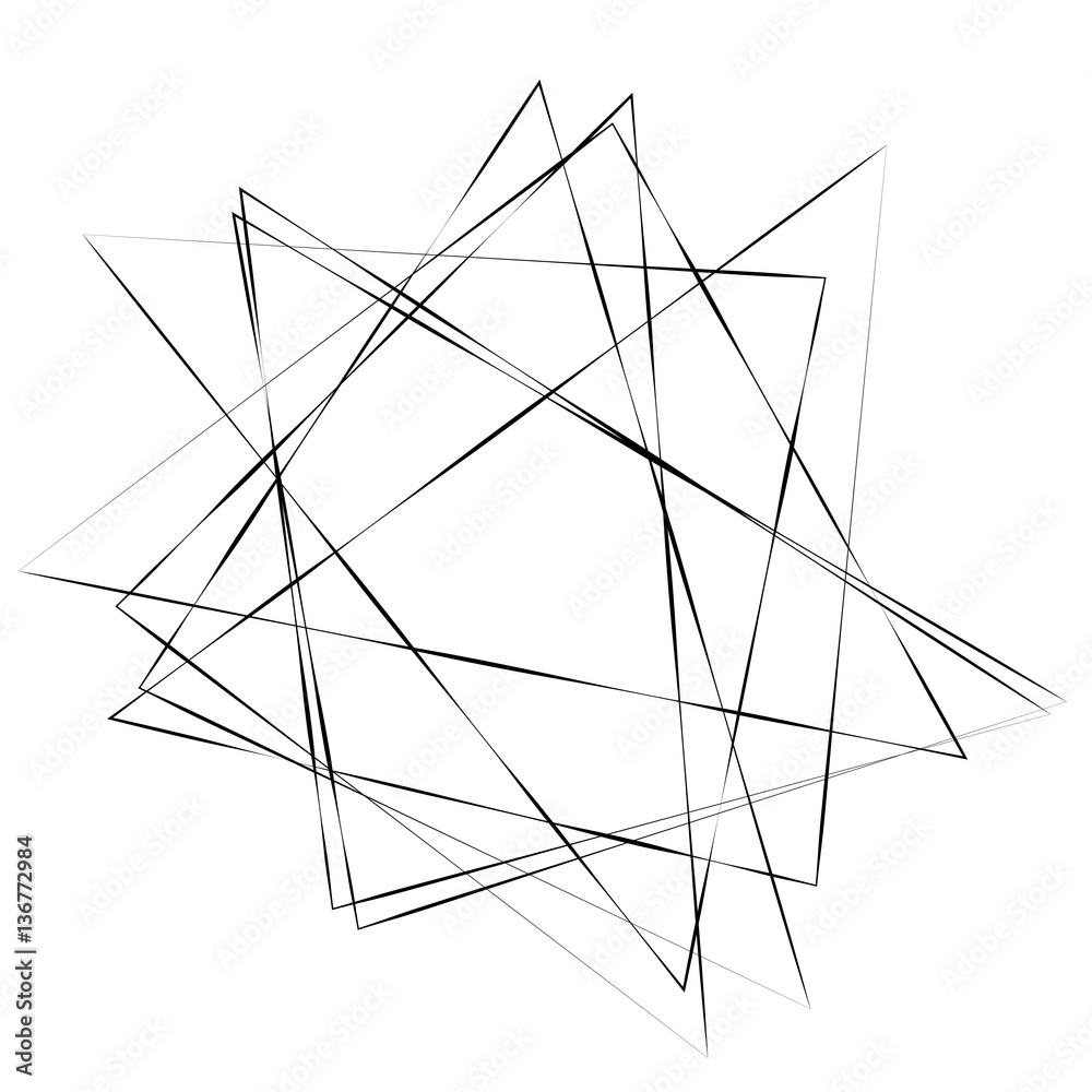Poster Abstract monochrome element with thin intersecting lines