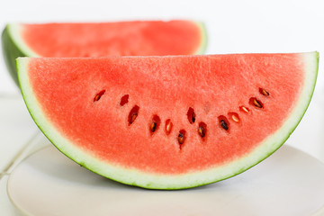 Slice of watermelon on white background 
