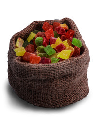 candied fruit group on white background
