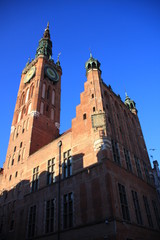 Obraz premium hôtel de ville et beffroi de Gdansk