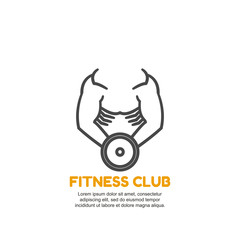 Fitness club logo design vector template. Sport logo