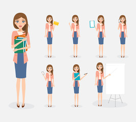 Fototapeta premium business woman character in job at office work. people character vector design.