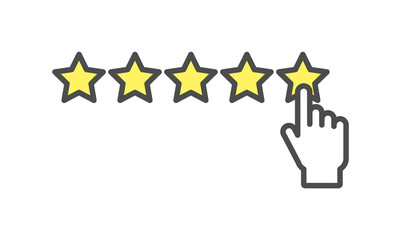 Isolated rating icon on white background. Concept of favorite, consumer and service.