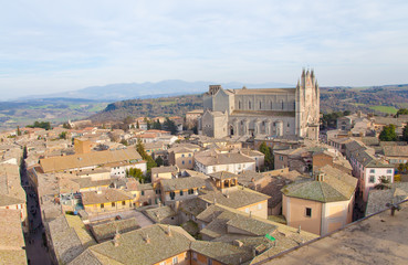 Orvieto's main street aerial view