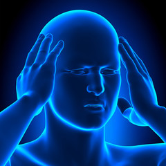 Holding Head Pain Man - 3D illustration