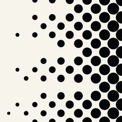 geometric circles gradient halftone seamless black and white pattern