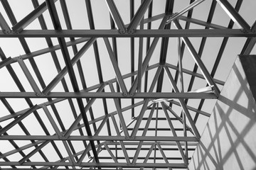 Structure of steel roof.