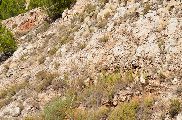 Stone rock near the road