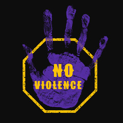 Stop violence sign.