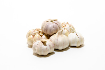 Fresh Garlic Isolated on White Background.