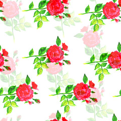 Seamless decorative background with watercolor painted elements.
