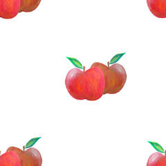Seamless decorative background with red apples.