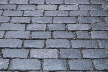 The texture of the street stones and boulders