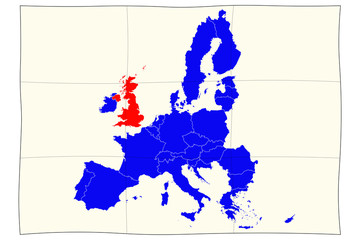 Landkarte von Europa zum Brexit
