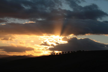 vista cielo del tramonto con nuvole