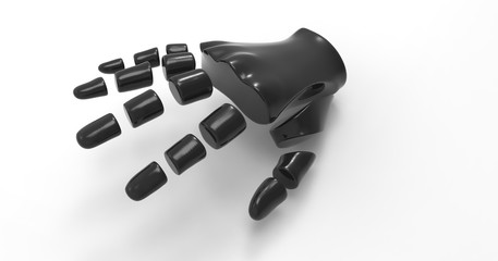 3D Illustration Of A Segmented Humanoid Hand