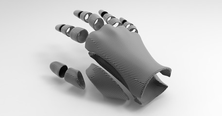 Obraz premium 3D Illustration Of A Segmented Humanoid Hand