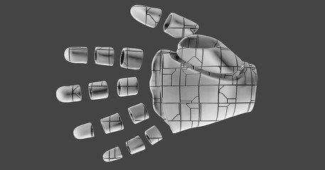 3D Illustration Of A Human Segmented Hand