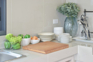 Fototapeta na wymiar modern pantry with utensil in kitchen