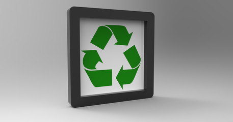3D Illustration Of A Recycle Sign