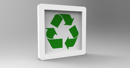 3D Illustration Of A Recycle Sign