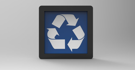 3D Illustration Of A Recycle Sign