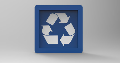3D Illustration Of A Recycle Sign