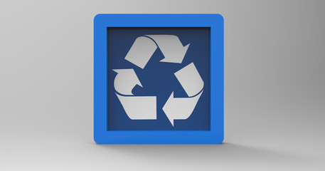 3D Illustration Of A Recycle Sign
