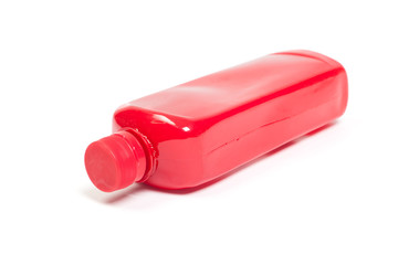 Red plastic bottle