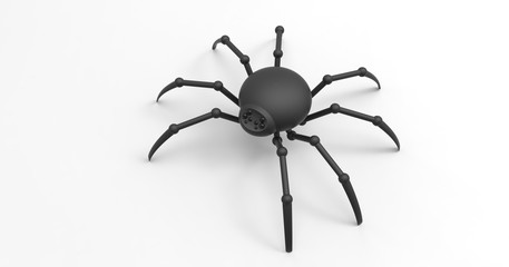 3D Illustration Of A Robotic Mechanized Spider