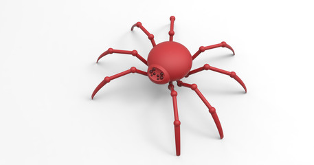 3D Illustration Of A Robotic Mechanized Spider