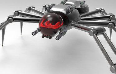 3D Illustration Of A Robotic Mechanized Spider