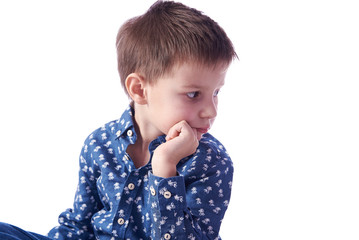 Resenting boy is  turning aside.