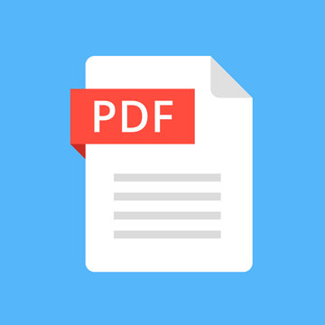 PDF File Icon. Flat Design Graphic Illustration. Vector PDF Icon