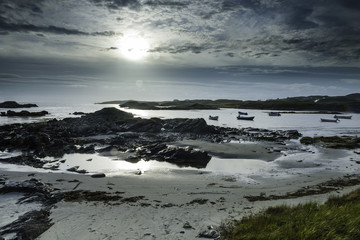 Obraz premium Coastal view in the evening, County Donegal, Republic of Ireland