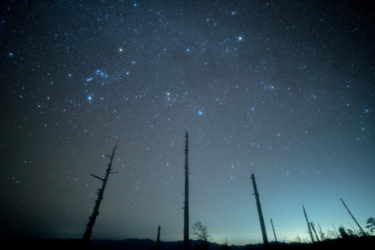 Starry sky of Masaki mountain pass at Odaigahara,nara,japan