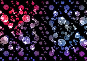 Abstract pattern of pink, blue watercolor circles