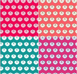 Pink,violet and green collection ornamental hearts seamless patterns for making damask wallpapers and textile print. Vintage style. Vector illustration.