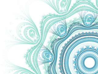  Fractal background with abstract circles. Digital collage.