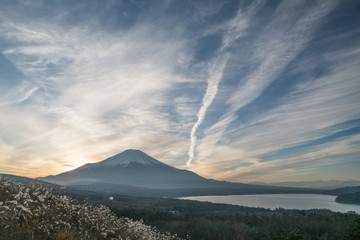 Mt.Fuji at Yamanaka-lake,Yamanashi,tourism of Japan